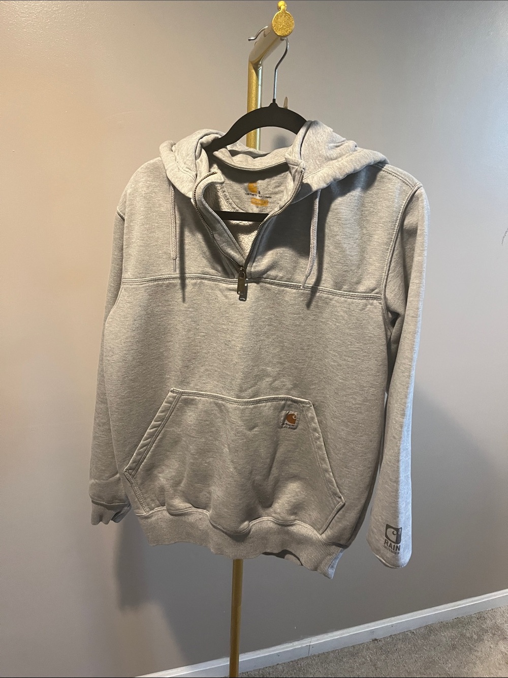 Carhartt Heather Gray Quarter-Zip Hoodie